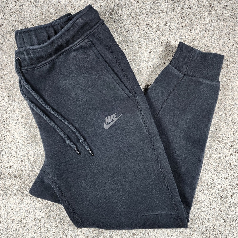 Nike Tech Fleece Joggers Mens Size M Black Tapered Zipper Pocket Excellent